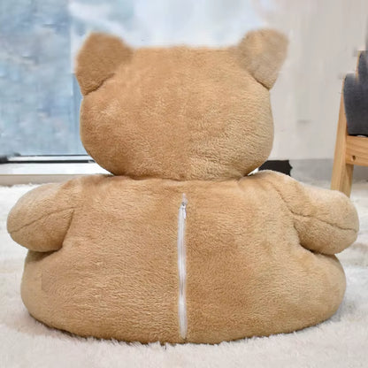 Super Soft Dog Bed Cute Winter Warm Bear Hug Cat Sleeping Mat Semi-Closed Puppy Kitten Plush Nest Cushion Dog Sofa Pet Supplies
